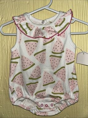 Pink Watermelon Print Baby Romper